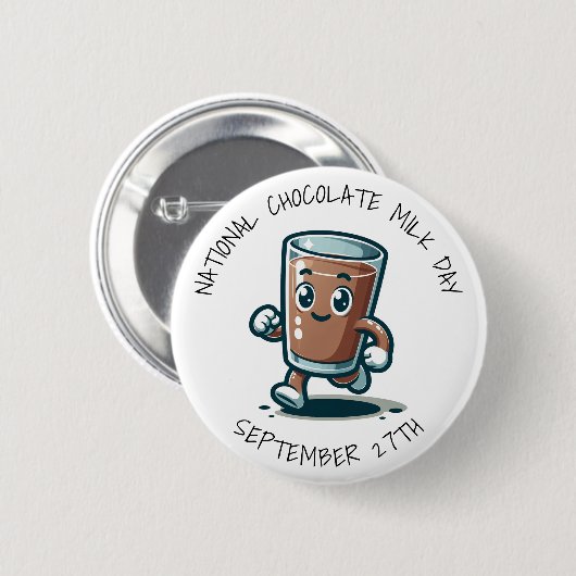 Nationale Chocolademelk Dag Ronde Button 5,7 Cm (Voorkant /achterkant)