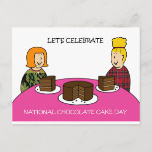 Nationale chocoladetaartdag 27 januari briefkaart