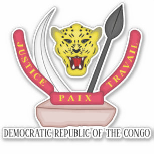 Nationale Coat van de Democratische Republiek Cong Sticker