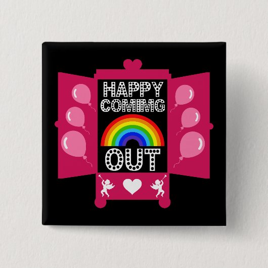 nationale coming out dag vierkante button 5,1 cm (Voorkant)