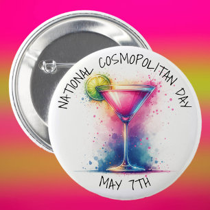 Nationale Cosmopolitische Dag 7 mei Ronde Button 5,7 Cm
