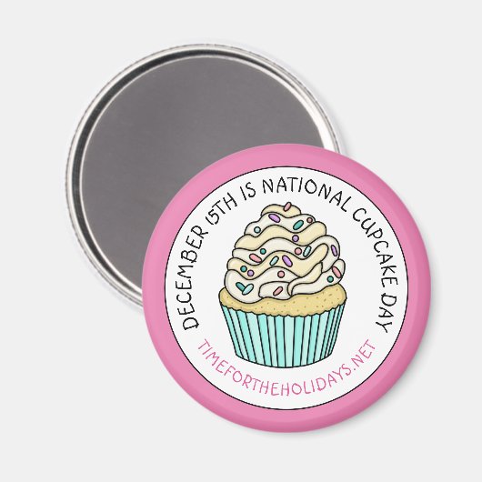 Nationale Cupcake Dag 15 december Magneet (Voorkant / Achterkant)