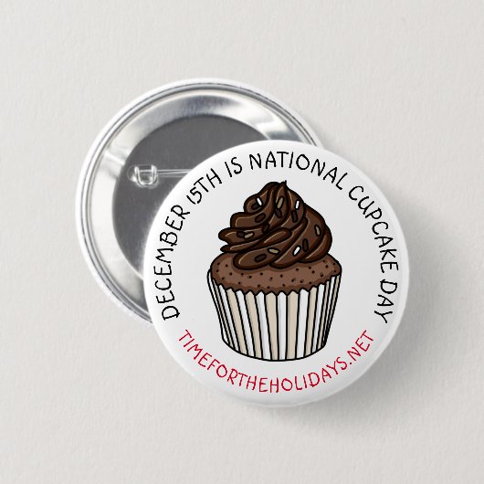 Nationale Cupcake Dag 15 december Ronde Button 5,7 Cm (Voorkant /achterkant)