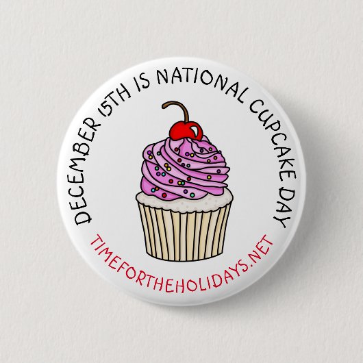 Nationale Cupcake Dag 15 december Ronde Button 5,7 Cm (Voorkant)