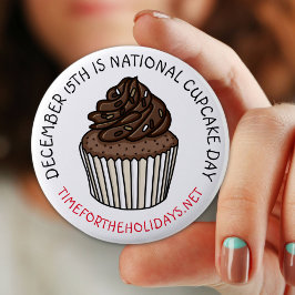 Nationale Cupcake Dag 15 december Ronde Button 5,7 Cm