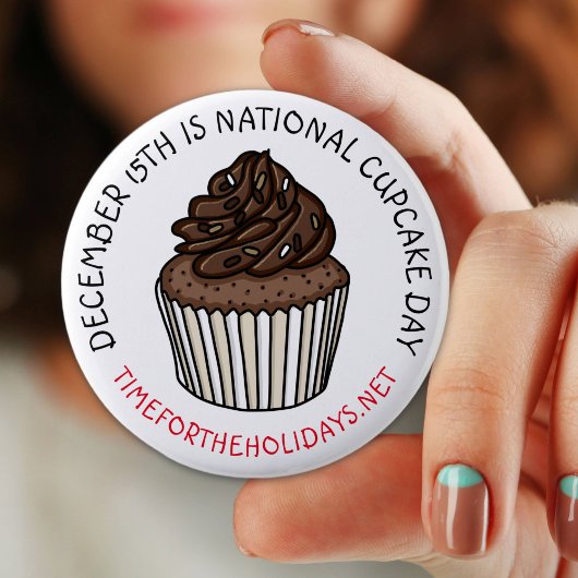 Nationale Cupcake Dag 15 december Ronde Button 5,7 Cm