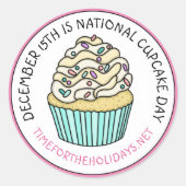 Nationale Cupcake Dag 15 december Ronde Sticker (Voorkant)