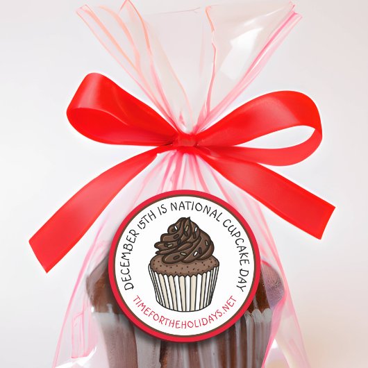 Nationale Cupcake Dag 15 december Ronde Sticker