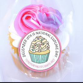 Nationale Cupcake Dag 15 december Ronde Sticker