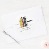 Nationale dag van bibliotheekwerknemers ronde sticker (Envelop)