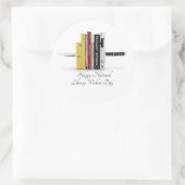 Nationale dag van bibliotheekwerknemers ronde sticker (Tas)