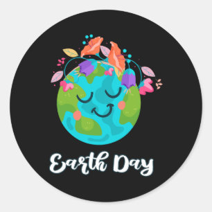 Nationale Dag van de Aarde Happy Earth Day 25 apri Ronde Sticker