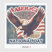 Nationale Dag van de Amerikaanse Bald Eagle Sticke Sticker (Vel)