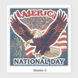 Nationale Dag van de Amerikaanse Bald Eagle Sticke Sticker