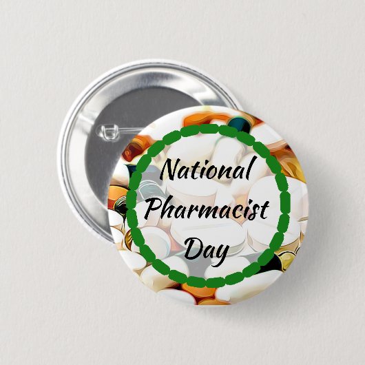 Nationale Dag van de apotheker 12 januari Ronde Button 5,7 Cm (Voorkant /achterkant)
