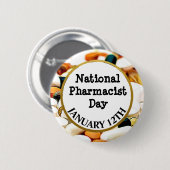 Nationale Dag van de apotheker 12 januari Ronde Button 5,7 Cm (Voorkant /achterkant)