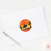 Nationale Dag van de Cowboy Bronco Silhouet Ronde Sticker (Envelop)