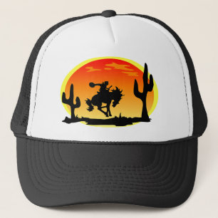 Nationale Dag van de Cowboy Bronco Silhouette Trucker Pet