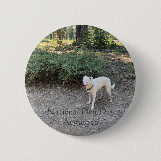 Nationale Dag van de Dog 26 augustus Ronde Button 5,7 Cm (Voorkant)
