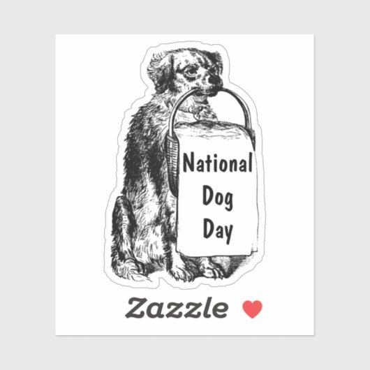 Nationale dag van de hond sticker (Vel)