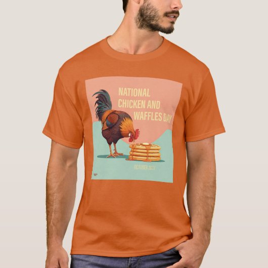 Nationale Dag van de Kip en Waffle: 20 oktober T-shirt (Voorkant)