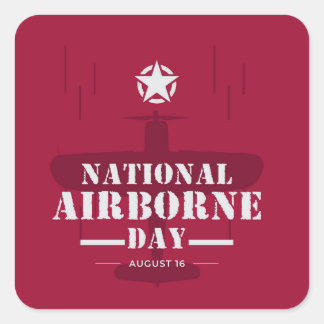 nationale dag van de luchtvaart vierkante sticker
