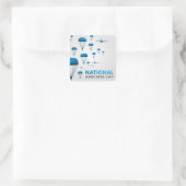 nationale dag van de luchtvaart vierkante sticker (Tas)
