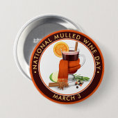 Nationale dag van de multimywijn ronde button 7,6 cm (Voorkant /achterkant)