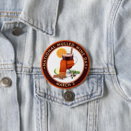 Nationale dag van de multimywijn ronde button 7,6 cm (In situ)