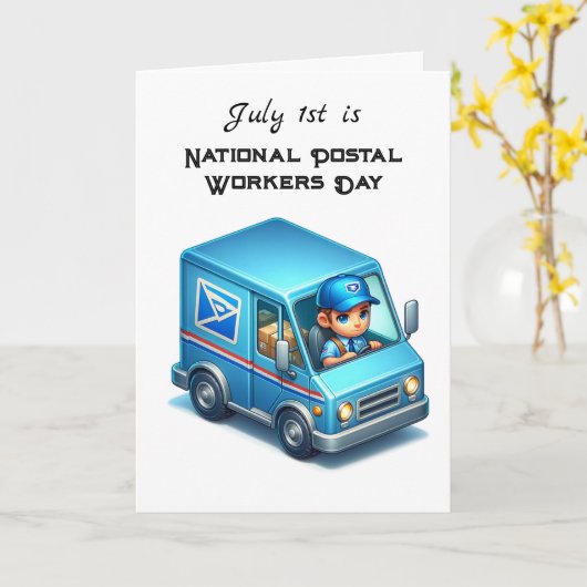 Nationale Dag van de Postarbeiders | 1 juli Kaart (Gele Bloem)