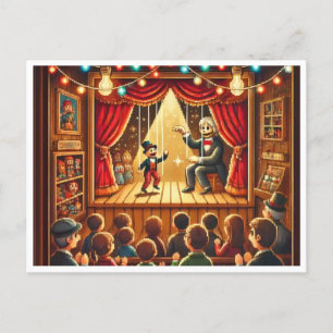 Nationale Dag van de Puppetrie Pixel Art Briefkaar Feestdagenkaart