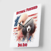 Nationale Dag van de Purebred Dog Viering met Poed Vierkante Klok (Hoek)
