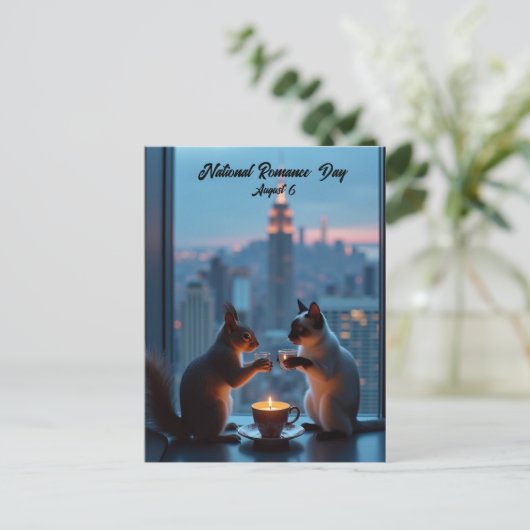 nationale dag van de Romance Feestdagenkaart (Staand voorkant)