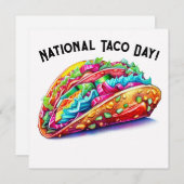 Nationale dag van de Taco Feestdagenkaart (Voorkant / Achterkant)