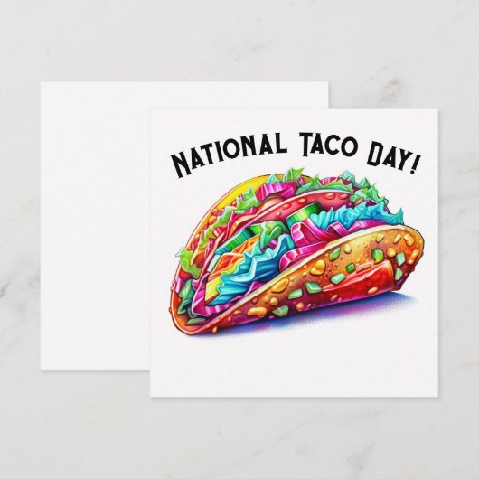Nationale dag van de Taco Feestdagenkaart (Voorkant / Achterkant)