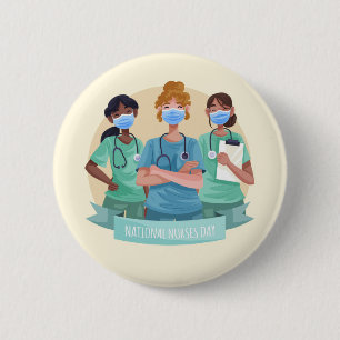 Nationale dag van de Verpleging / Week van de Waar Ronde Button 5,7 Cm