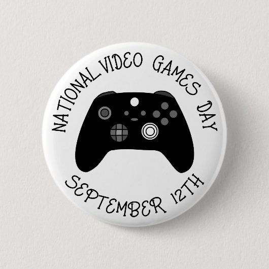 Nationale Dag van de Videospellen 12 september Ronde Button 5,7 Cm (Voorkant)