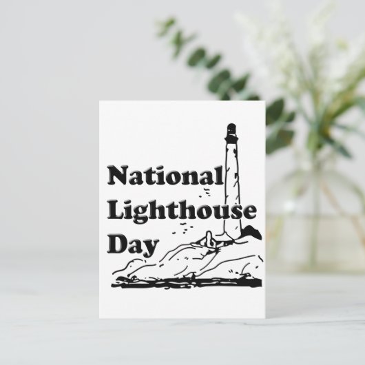 Nationale dag van de vuurtoren briefkaart (Staand voorkant)