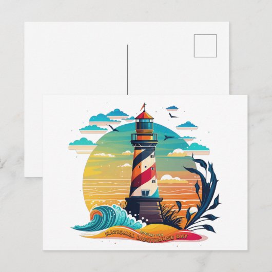 Nationale dag van de vuurtoren briefkaart (Voorkant / Achterkant)