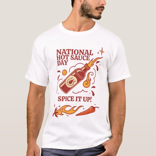 nationale dag van de warme saus t-shirt (Voorkant)