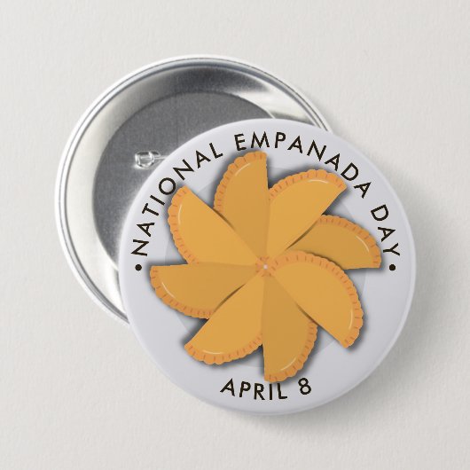 Nationale Dag van Empanada Ronde Button 7,6 Cm (Voorkant /achterkant)