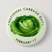 Nationale Dag van het Cabbage Ronde Button 7,6 Cm (Voorkant)