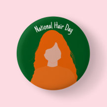 Nationale Dag van het Haar - Badge/ Knop voor Rood
