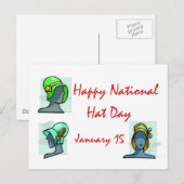 Nationale Dag van het Pet 15 januari Briefkaart (Voorkant / Achterkant)