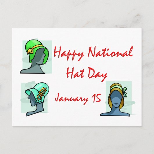 Nationale Dag van het Pet 15 januari Briefkaart (Voorkant)