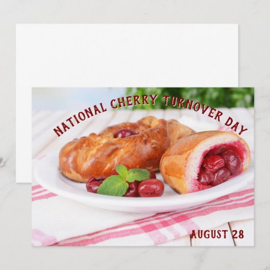Nationale Dag van Kersen Turnover Kaart (Voorkant / Achterkant)