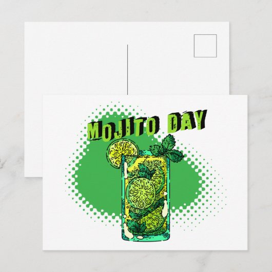 Nationale dag van Mojito Briefkaart (Voorkant / Achterkant)
