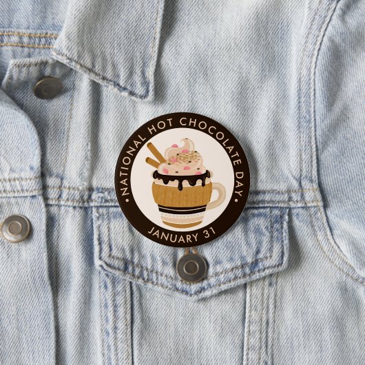 Nationale dag van warme chocolade ronde button 7,6 cm (In situ)