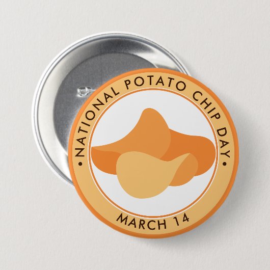 Nationale dag voor aardappelchips ronde button 7,6 cm (Voorkant /achterkant)