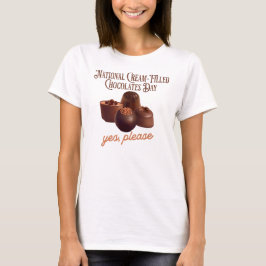 Nationale dag voor chocolade met crèmevulling t-shirt